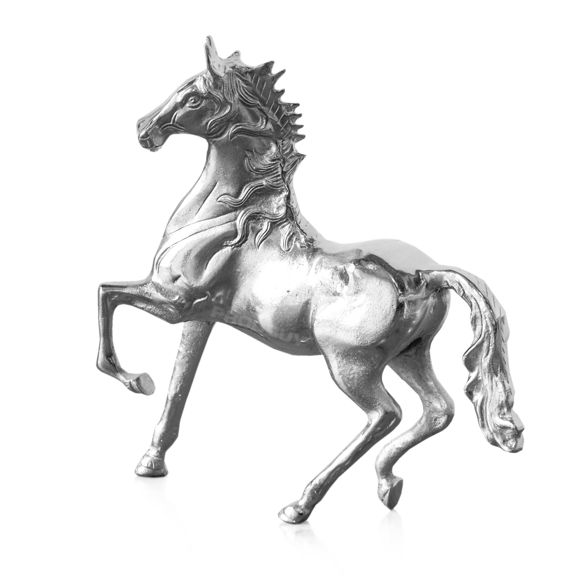 ProdbuyLarge 39cm Silver Galloping Metal Horse Ornament