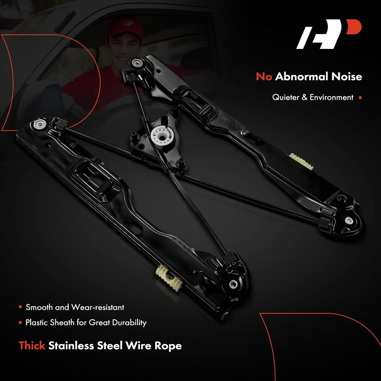 A-Premium Rear Left Driver Side Electric Power Window Regulator Without Motor Compatible with Porsche Cayenne 2011-2018, with Sound Package