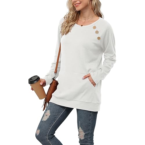 Yincro Women's Casual Long Sleeve Tunic Tops Fall Tshirt Blouses