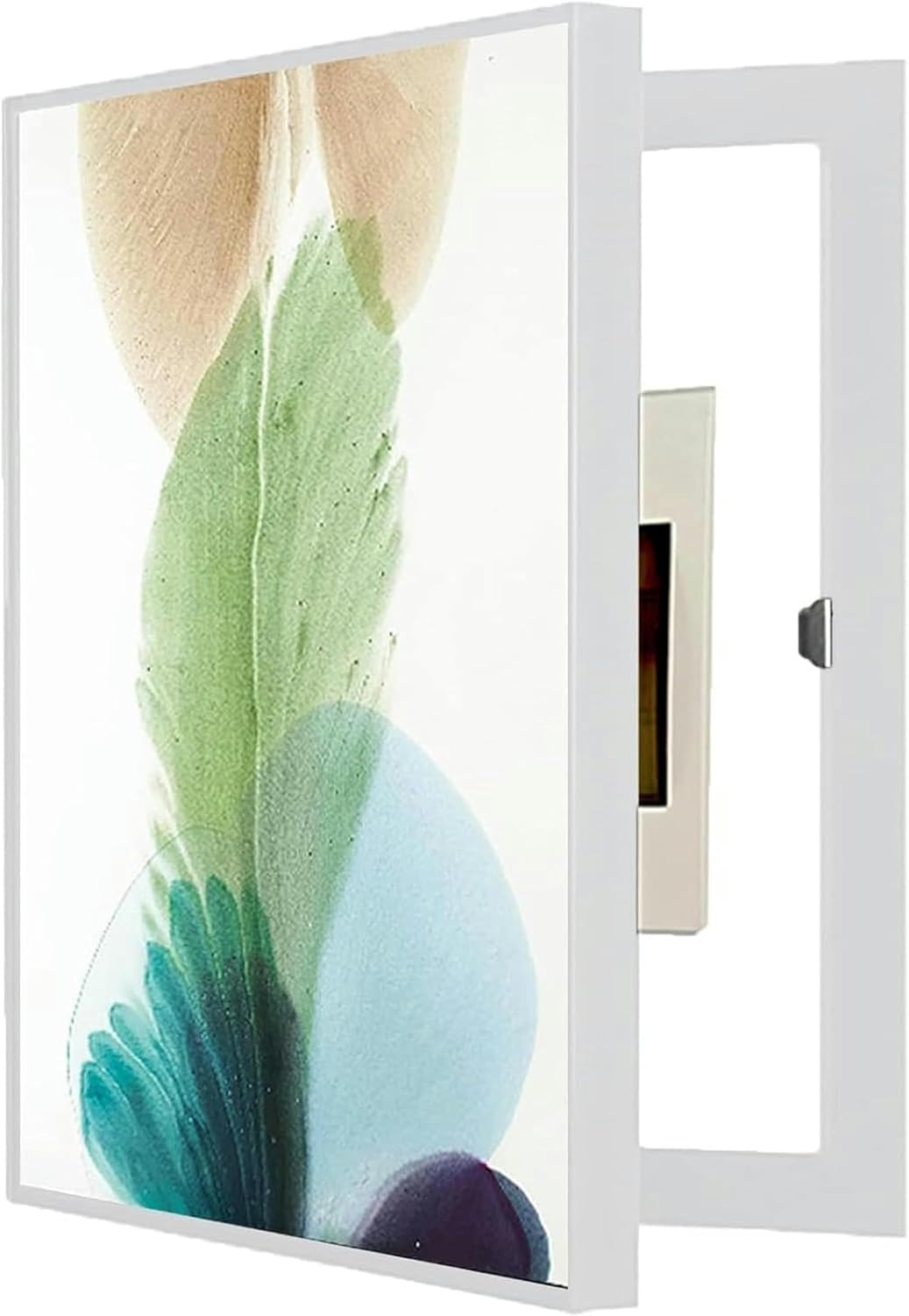 AMNOOL Cover Electric Meter Counters Decoration Cover Hide Paintings Electrical Panel Cover Switch Box Suitable for Living Room The Bedroom The Office(Black,A)