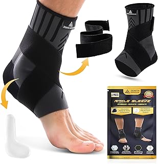 Foot Brace & Ankle Brace, Support for Men & Women, Ankle Wrap - Sprained Ankle Pain, Plantar Fasciitis Relief Arthritis Achilles Tendonitis - Gel Stabilizer, Adjustable Strap (X-Large)