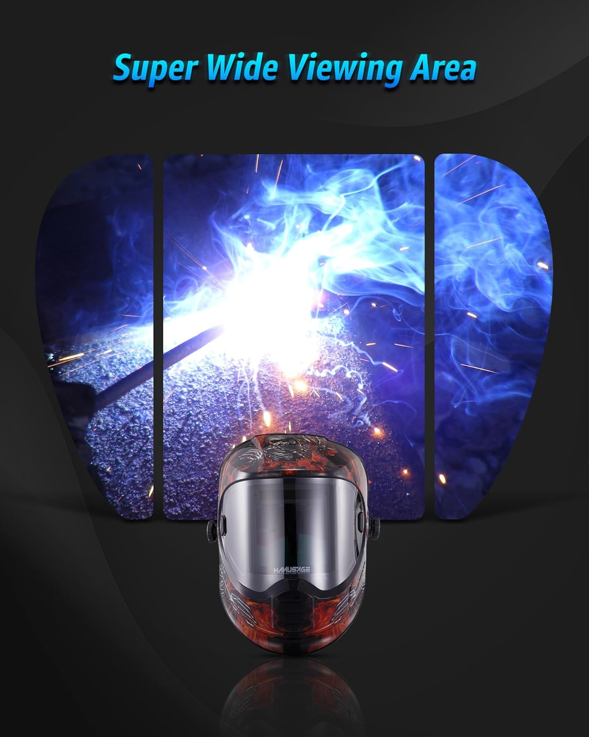 Wide-view Auto-Darkening Welding Helmet