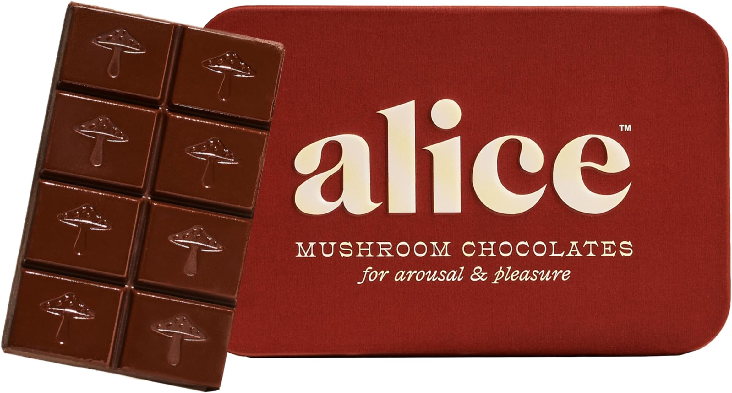 Alice Mushrooms Happy Ending | Sensual Mushroom Chocolates | Improves Mood, Performance, Vitality, Energy and Engagement | Cordyceps, Ashwaganda, Cayenne, Cinnamon & More