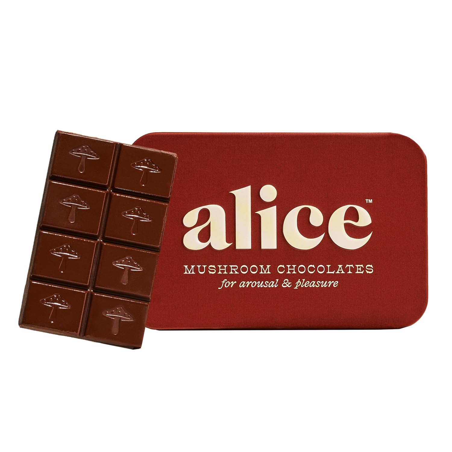 Alice Mushrooms Happy Ending | Sensual Mushroom Chocolates | Improves Mood, Performance, Vitality, Energy and Engagement | Cordyceps, Ashwaganda, Cayenne, Cinnamon &amp; More