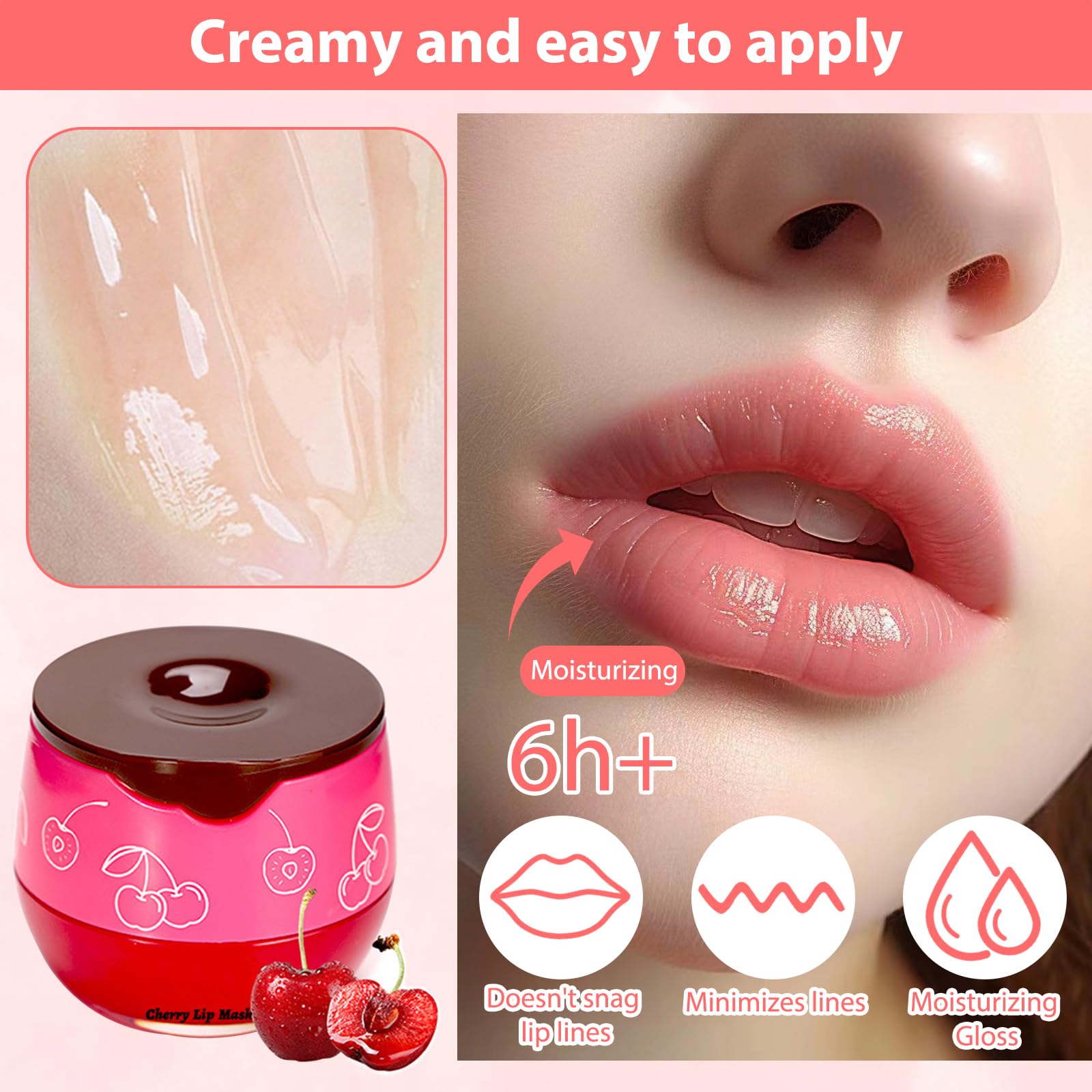3 Pieces of Honeybalm,Bee Balm Honey Lip Balm with a Storable Lip Brush Moisturizing,Softening Lip Cuticles and Fading Lip Lines (Watermelon + Coconut + Cherry - Image 3