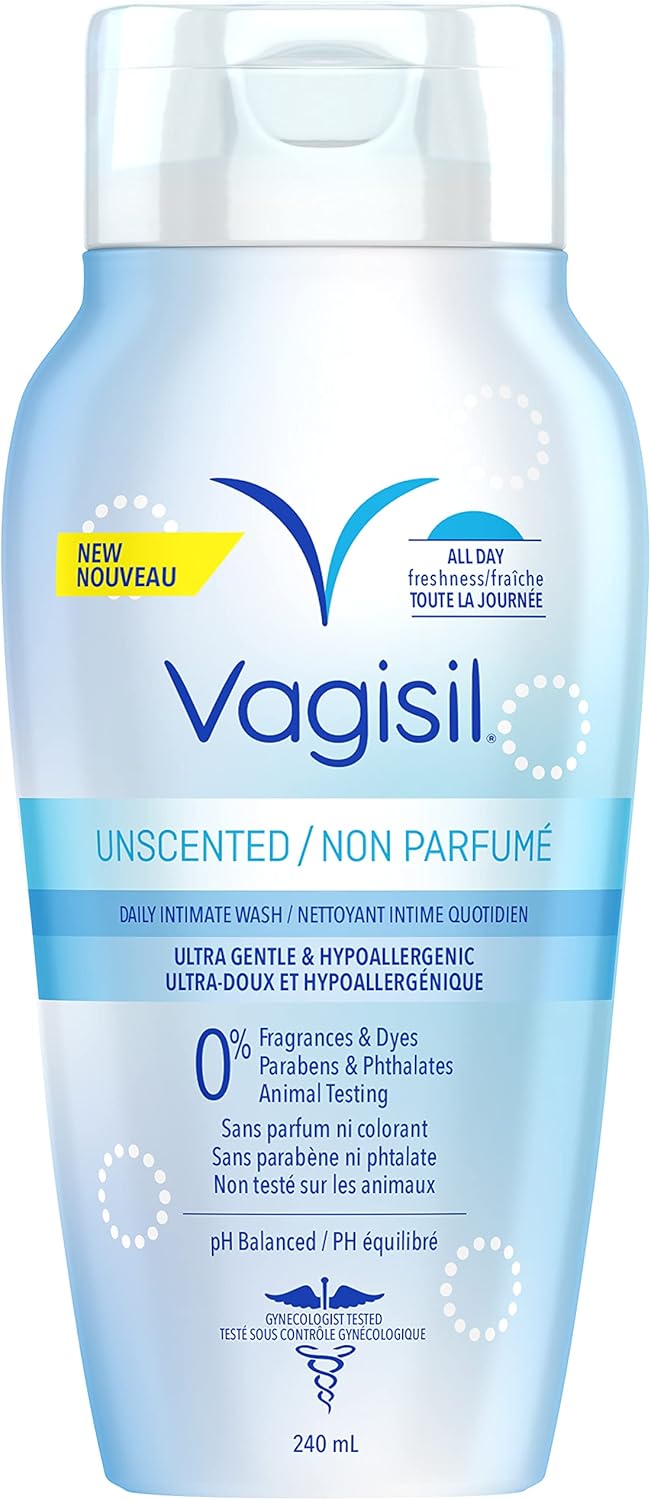 Vagisil Feminine Wash for Intimate Area Hygiene, pH Balanced and Gynecologist Tested, 240mL