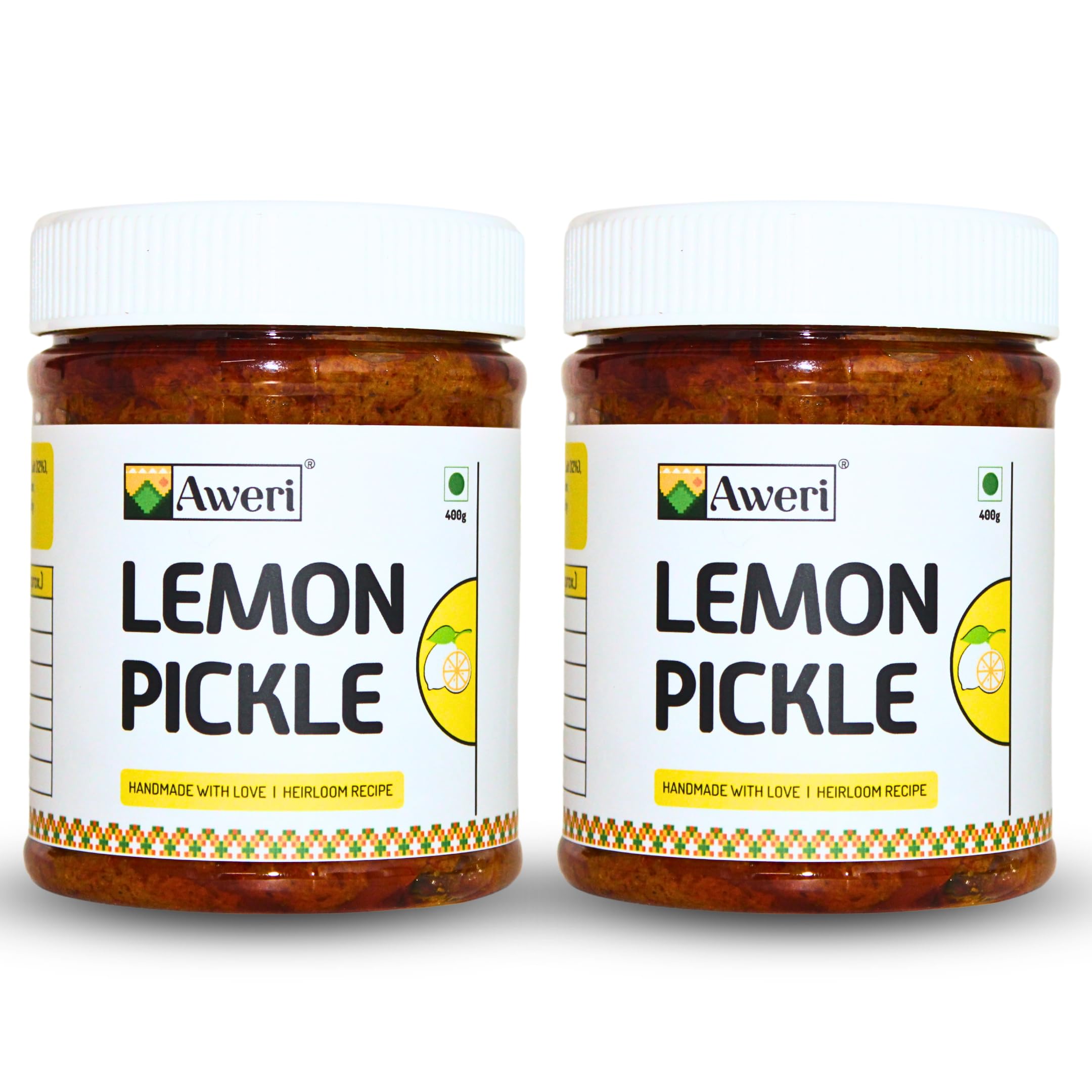 Aweri Lemon Pickle (800g): Zesty Blast of Sour & Spicy Flavours | 100% Natural Homemade Taste | Aids Digestion | Made with Cold Pressed Mustard Oil | Hygienic Preparation & Packing | Nimbu Ka Achaar