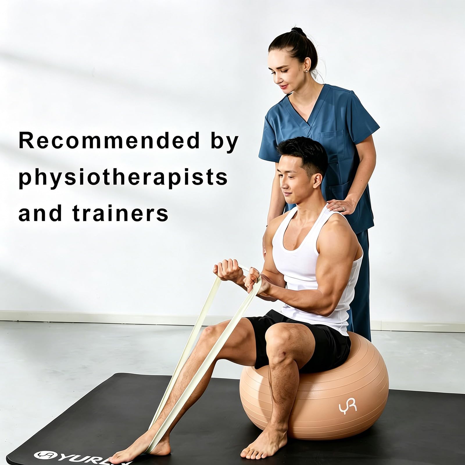 YR Palla da yoga grande, 55/65/75 cm, per allenamento, gravidanza | PVC, anti scoppio, antiscivolo, palestra a casa, sedia da ufficio, allenamento di base, allenamento dell'equilibrio