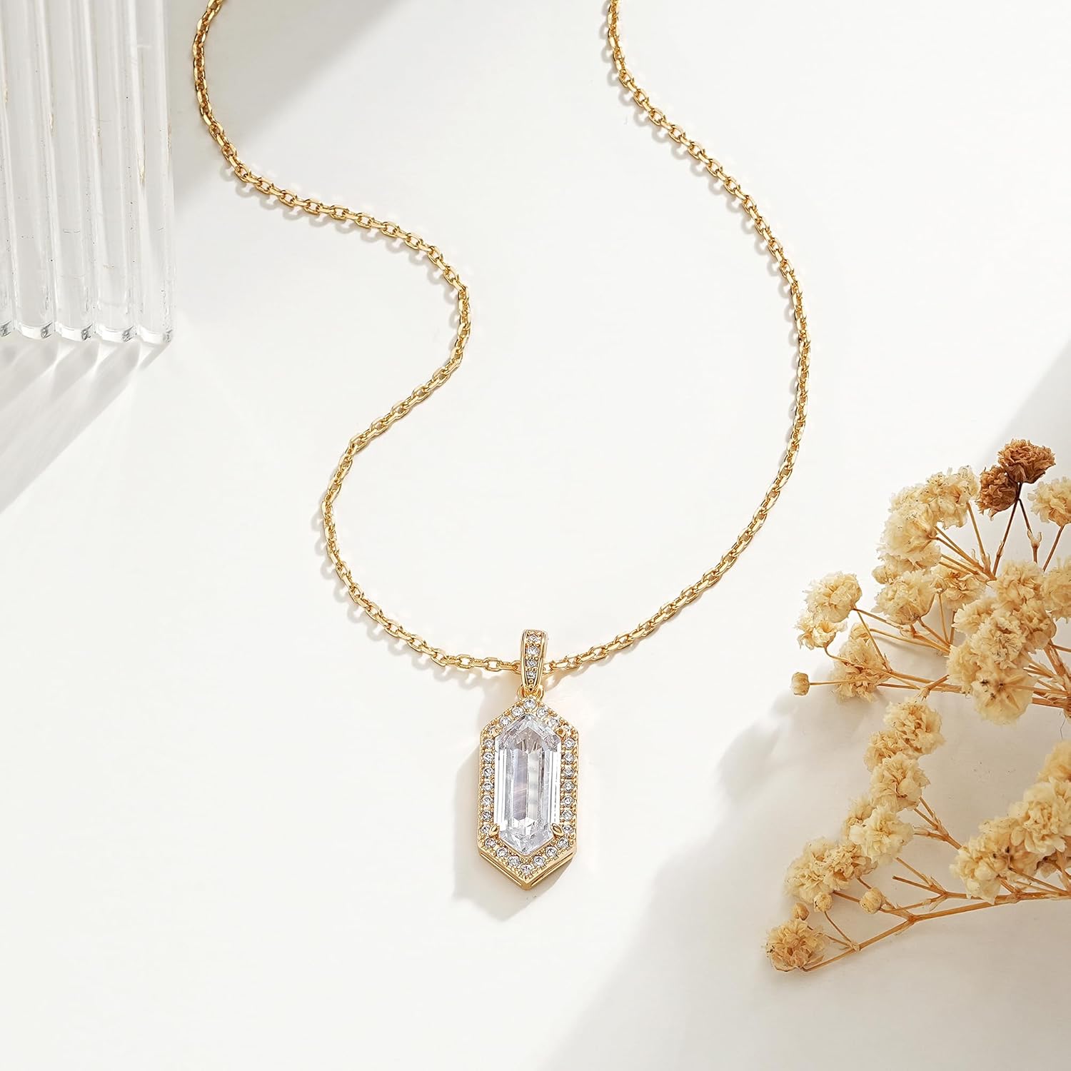 VACRONA Gold Pendant Necklaces for Women 14K Gold Plated Dainty Necklace Elegant Jewelry Gifts - Image 4