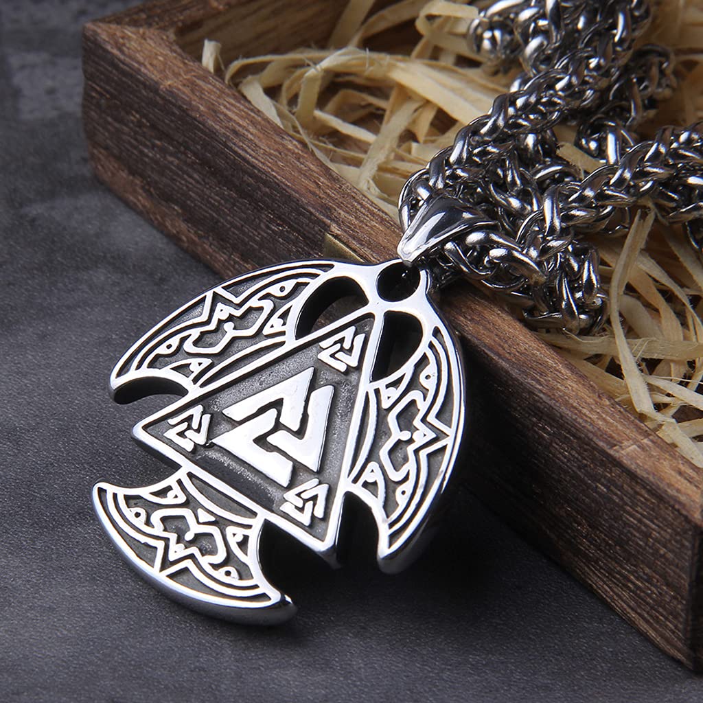 Pendentif Viking Valknut anti-rouille en acier avec chaîne robuste - 8