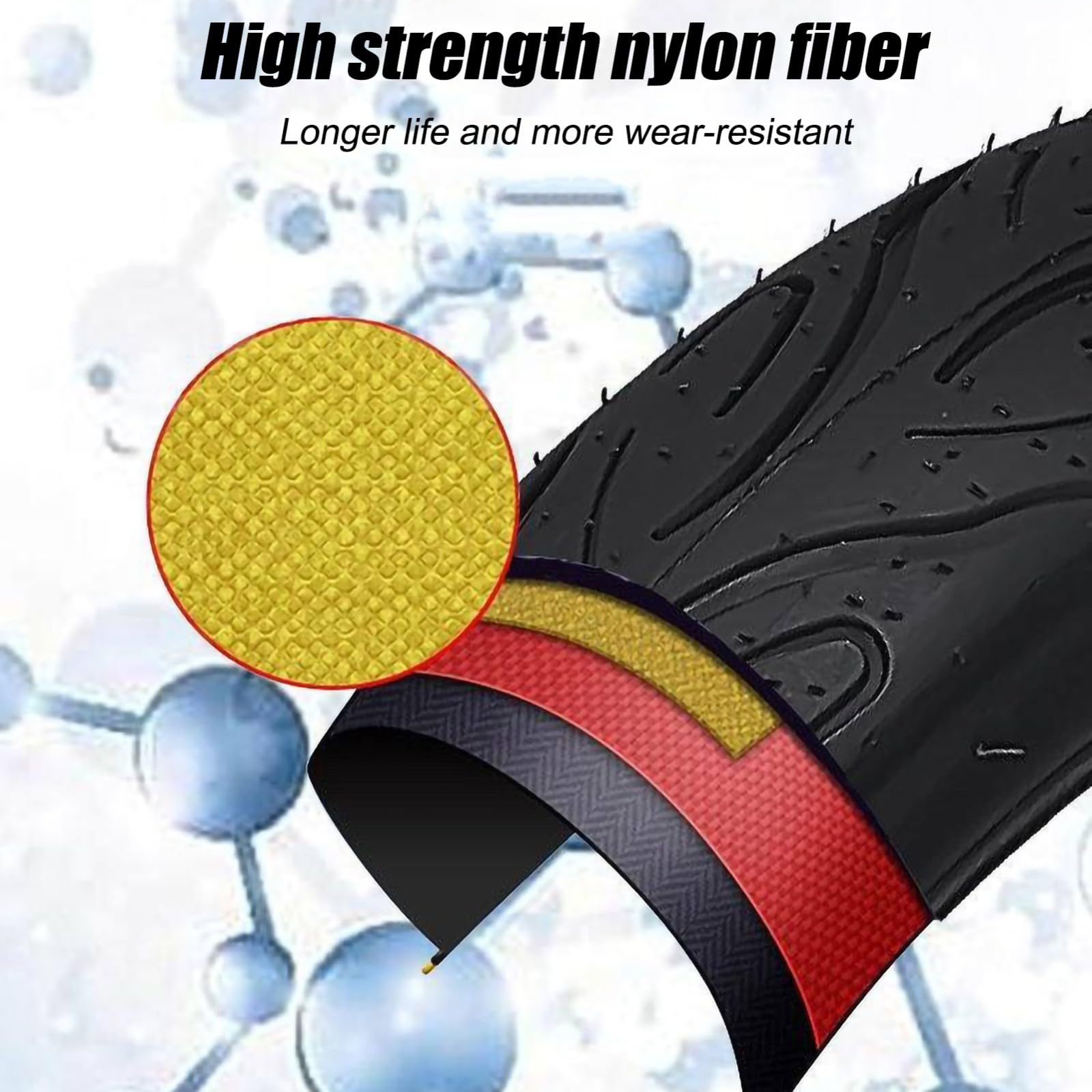 NiuJKun 250-10 Ebike Tire Heavy Duty Design | 14 Inch 14x2.50 Tubeless Tire for Electric Scooter Tires Edge Anti-Slip Tread | 64-254 14 x 2.50 Thickened Tires for Electric Bicycles Tricycles Scooters