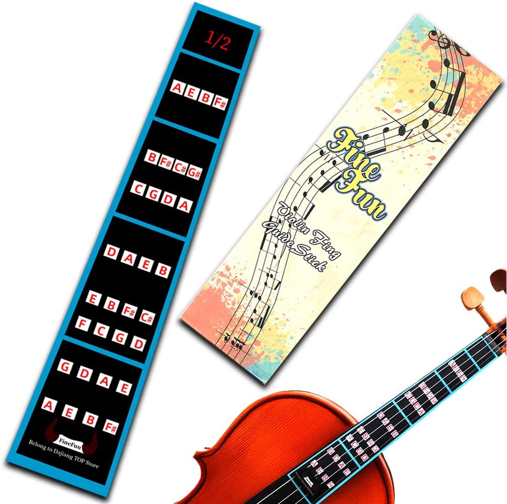 FineFun Violin Finger Guide/Fingerboard Sticker Fret guide Label Finger Chart For Full Size Violin (1/2)