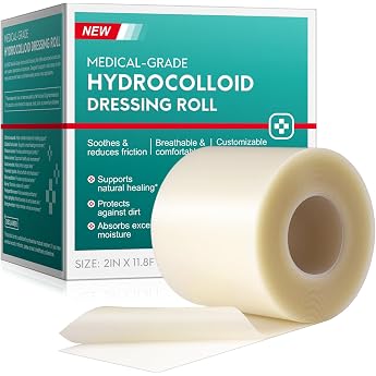 Hydrocolloid Plaster Roll 5 cm x 3.6 m Hydrocolloid Roll for Acne Blisters Cuts Scratches Wound Care Wound Plasters & Skin-friendly Wound Dressings for Cuts and Scratches