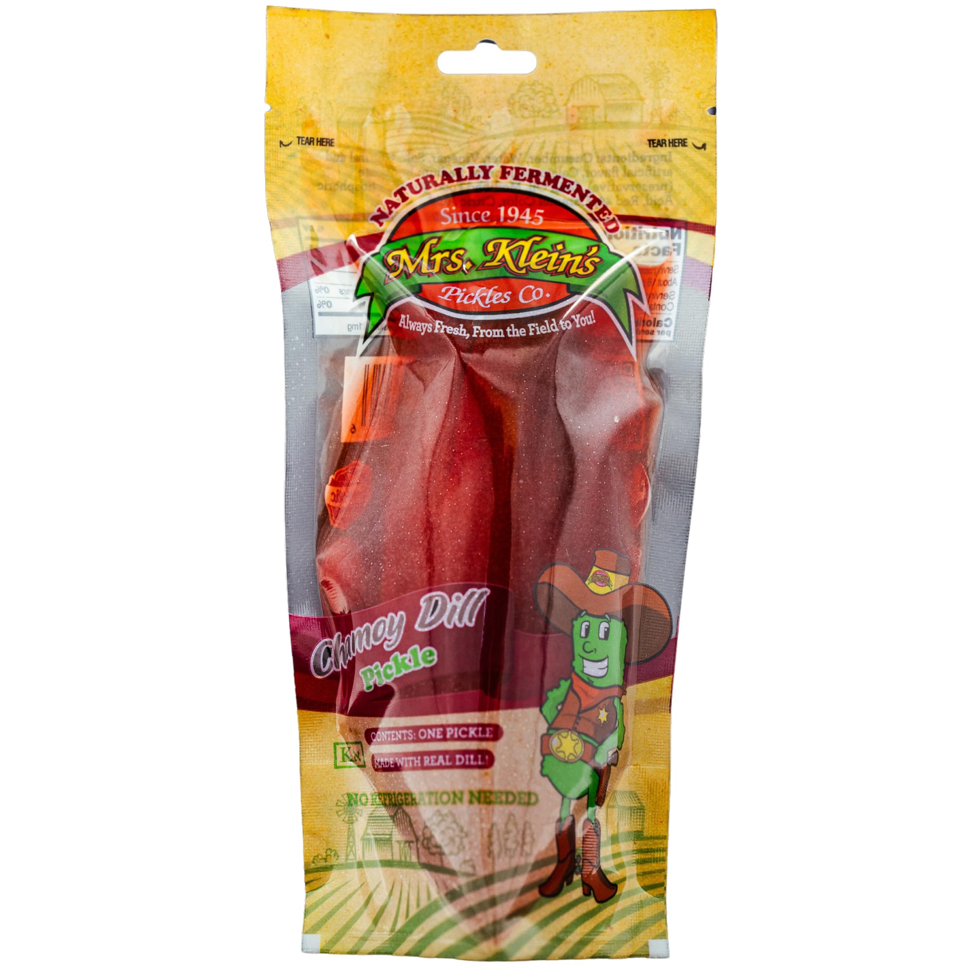 Mrs. Klein’s Pickle in a Pouch | Individually Wrapped Pickles for On-the-Go Snacking | Delicious Pickle Snack Packs | Keto-Friendly, Vegan, Gluten-Free, Low-Calorie (8 Pack) (Chamoy)