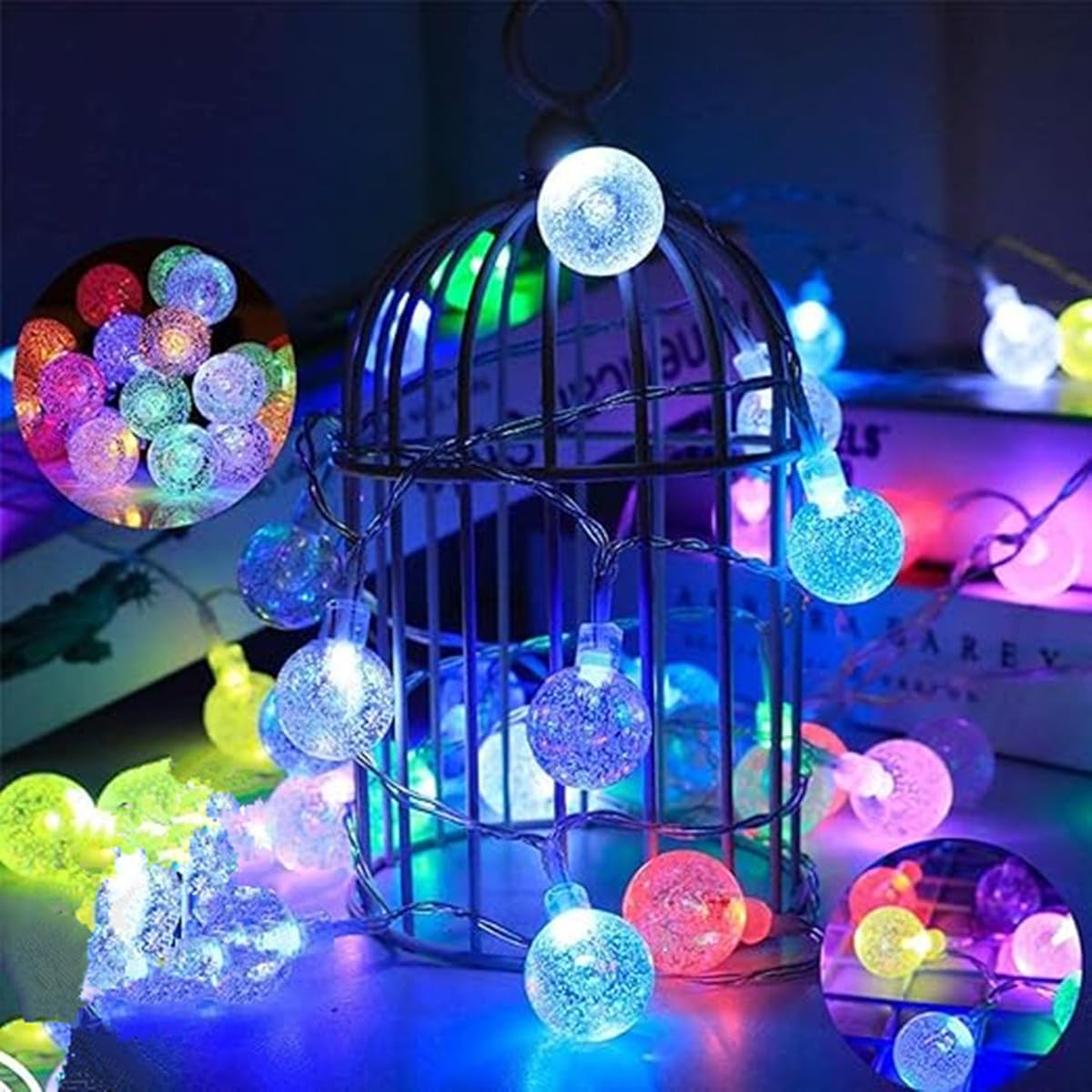 QQY LED Globe String Lights, Fairy Lights USB Powered Christmas Light for Home Party Patio Garden Wedding (10M 80LED, Multicolor)