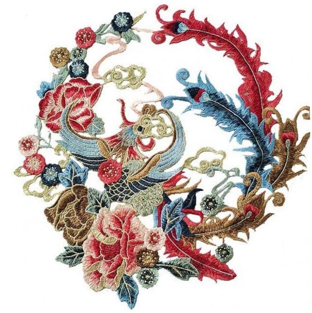 Vepoty As Show Large Phoenix Patches For Clothing Applique Sew On Embroidery Patch Decals Fabric Badge Clothing Accessories