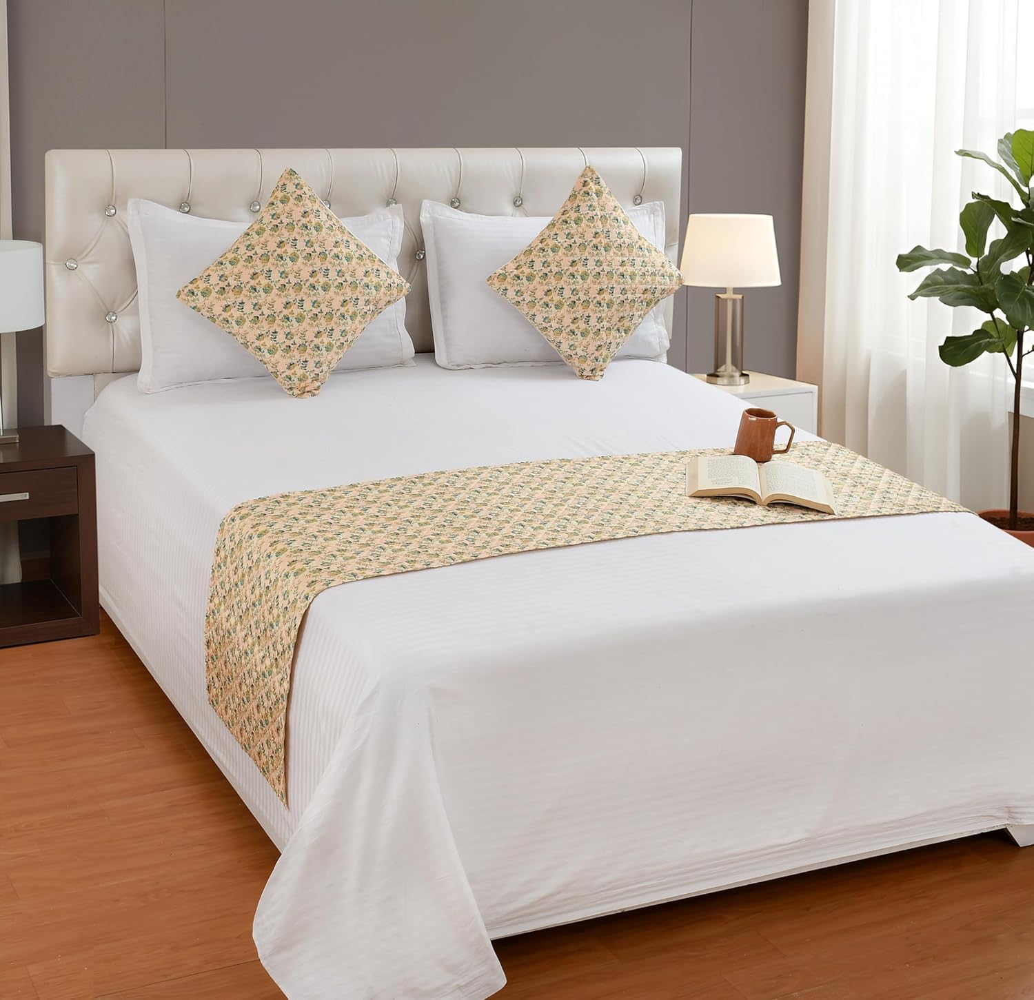 300TC Digital Print Velvet Bed Runner with Cushion Cover Set (Design 5)-picture-16