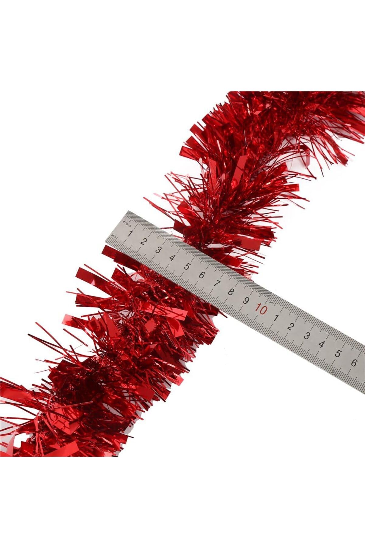 Yenigeldi 1 Adet 1.7 Metre Kırmızı Kalın Yılbaşı Püskül Süsü Tinsel Garland,Süs T77, Kırmızı