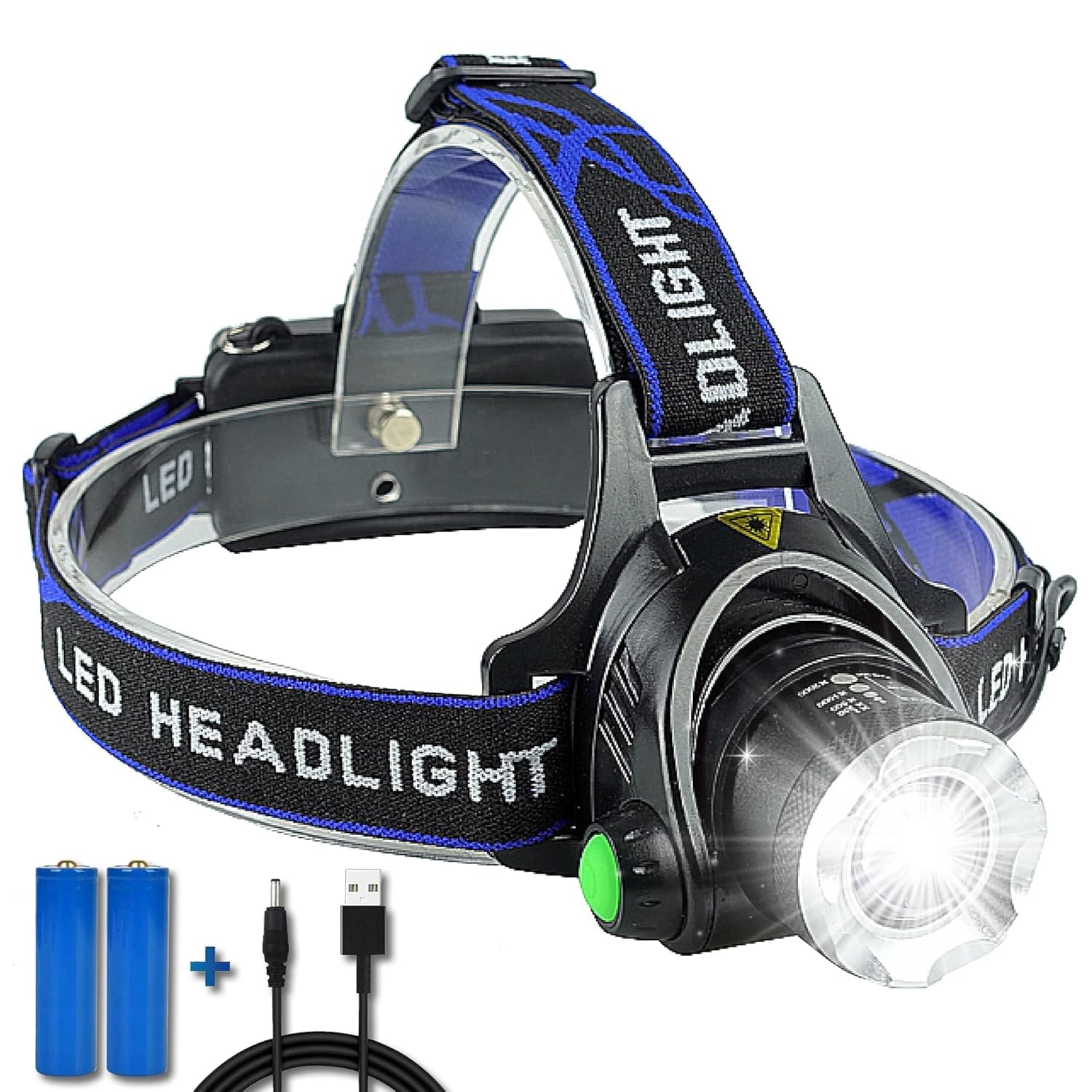 USB Rechargeable LED Headlamp with Adjustable Head Strap | Bright Head Torch for Camping, Trekking, Hiking, Cycling, Fishing, Running & Emergency Use-image-5