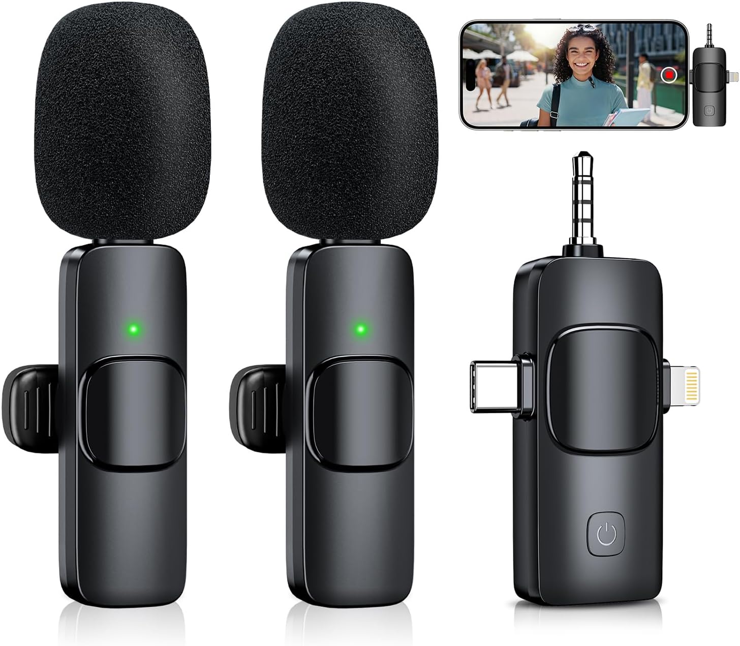 Mini Microphone, 3 in 1 Wireless Lavalier Microphones for Duluvulu Camera