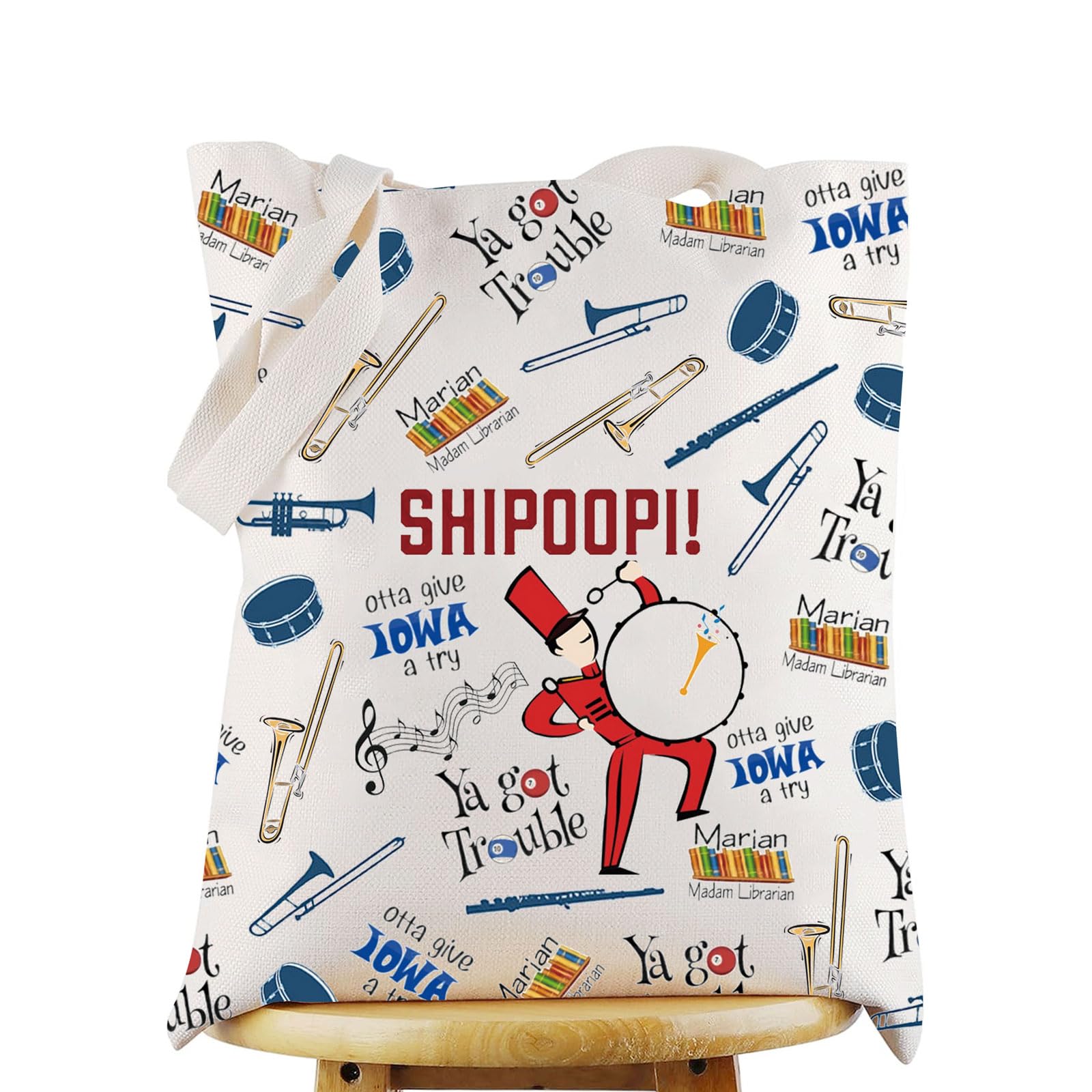 WZMPA Man Musical Cosmetic Bag Marian Paroo & Harold Hill Fans Gift Shipoopi Musical Makeup Zipper Pouch Bag Man Musical Merch (SHIPOOPI TG)