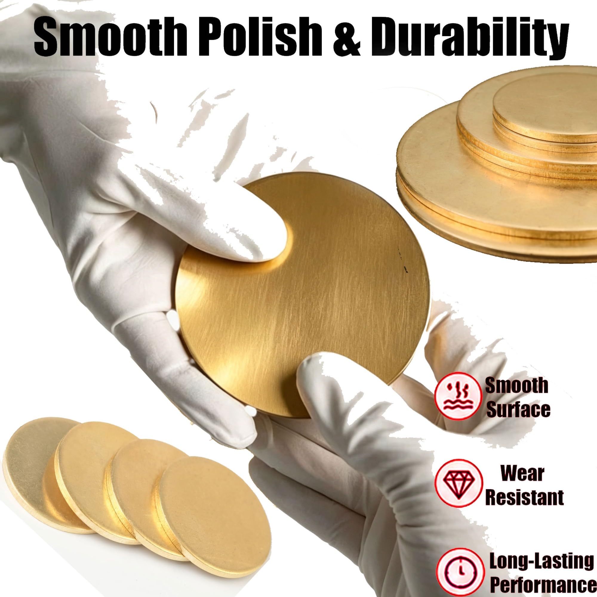 H62 Mosiądz Dyski Okrągłe Blachy Metalowe 1,5mm 2szt | Średnice 10–300 mm, mosiądz z gładką powierzchnią do grawerowania, tłoczenia, DIY i obróbki metalu(1.5x200mm)