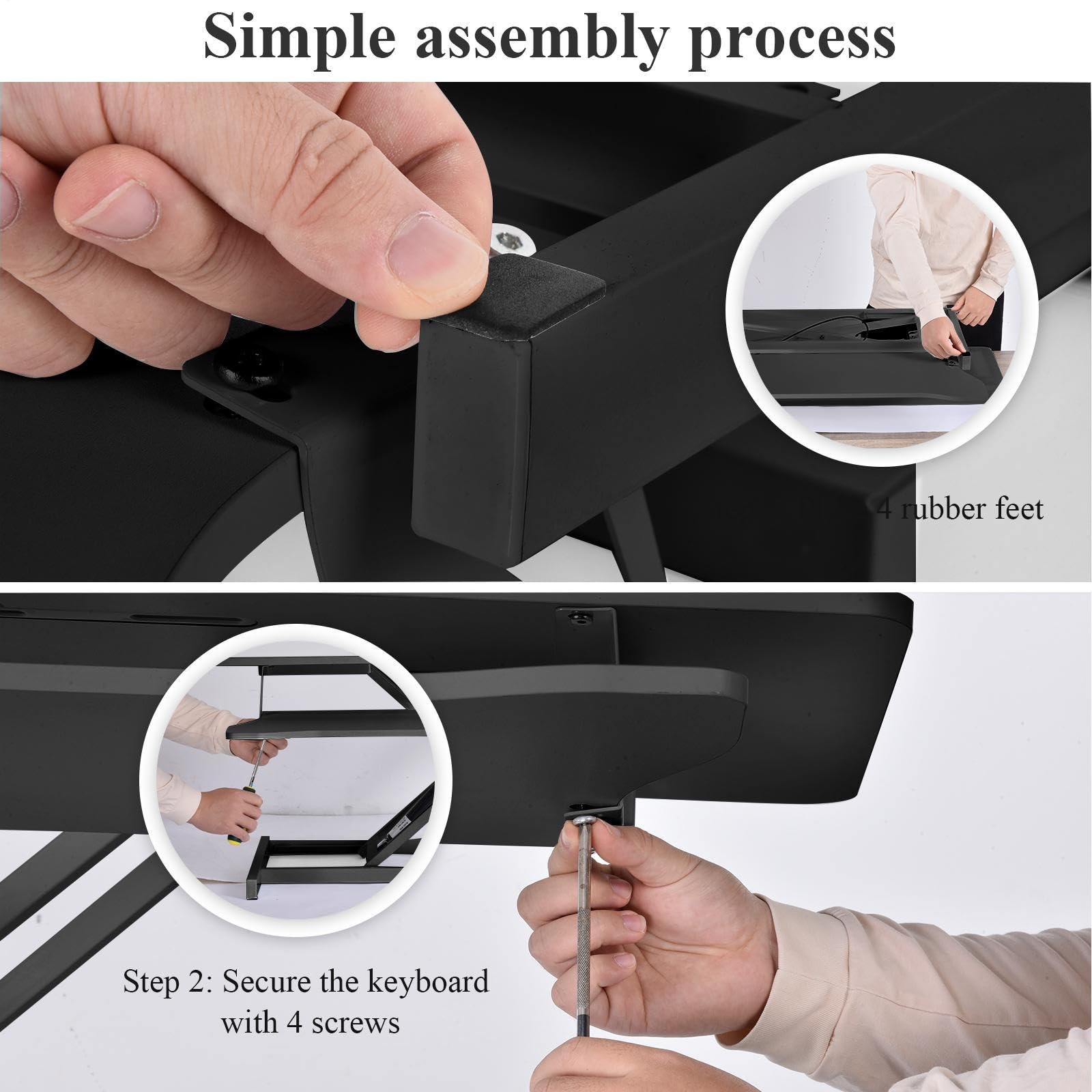 Generico Convertitore Da Scrivania | Supporta Due Monitor E Portatile, Alzata Ajustable Con Doppio Livello 94x40cm, Altezza Regolabile 15–48cm, SistemaManuale Con Molla A Gas, Fino A 17kg