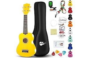 Ukulele For Beginners - 21 inch Rainbow Series Yellow Soprano Ukulele