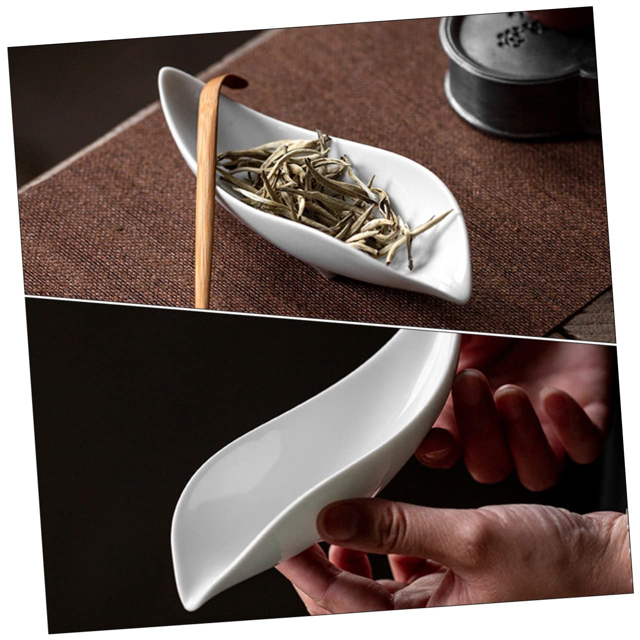Unomor Porcelain Tea Cup Strainer and Lid Tea Scoop Tea Dispenser Set for Tea Lovers