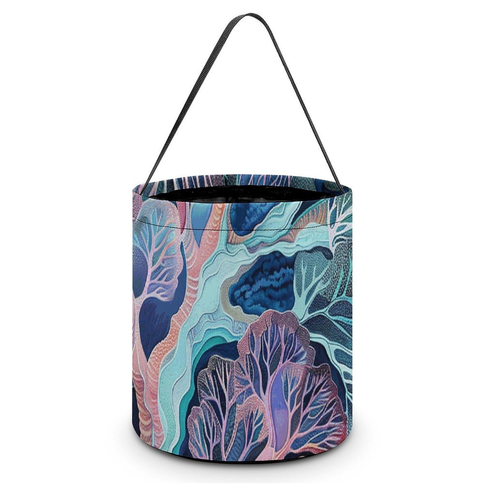 NTVOWPZO Halloween Candy Bucket Fan Coral Image Trick Or Treat Bags Halloween Candy Tote Bag with Handles Reusable Candy Baskets for Halloween Party Supplies Favors Gift Bags