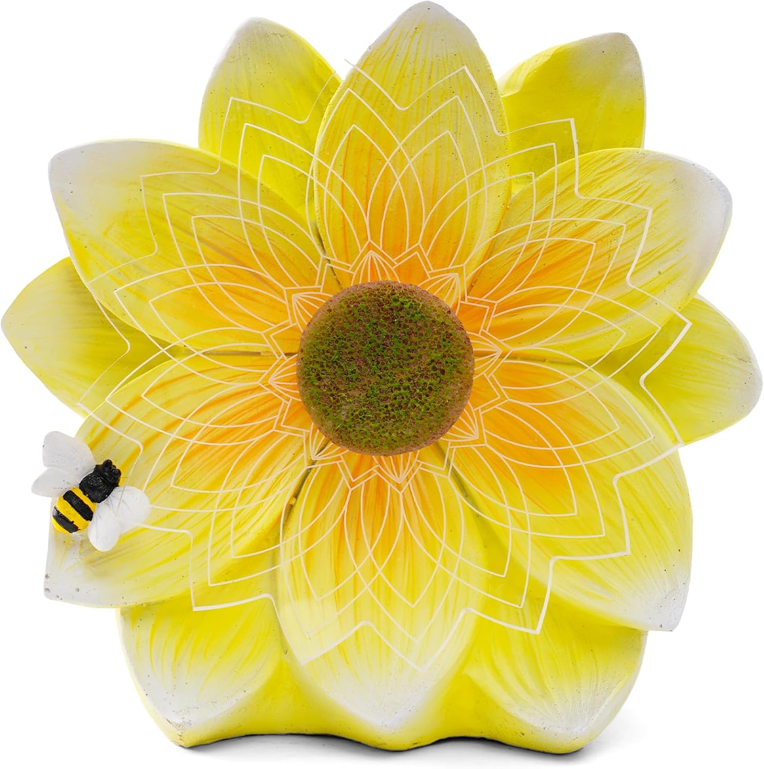 Solar Sunflower Garden Light with Bee - Waterproof LED Decorative Statue for Patio, Lawn, Yard - Unique Birthday & Gardening Gift for Women, Mom, Grandma