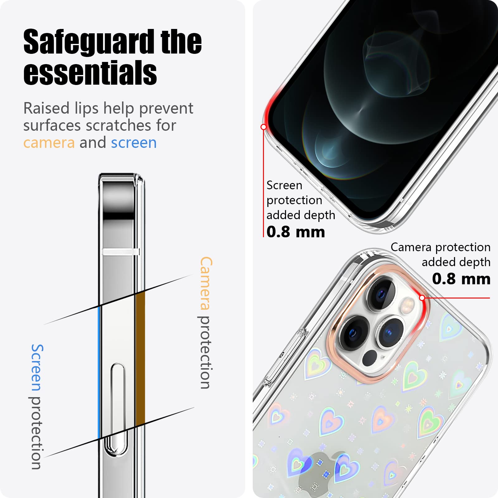 Newseego Compatibile con iPhone 12 PRO Max Case, Trasparente Custodia in Marmo Rilievo Tridimensionale Acquerello per iPhone 12 PRO Max in Morbido TPU Cover Protettiva per iPhone 12 PRO Max-Arancia