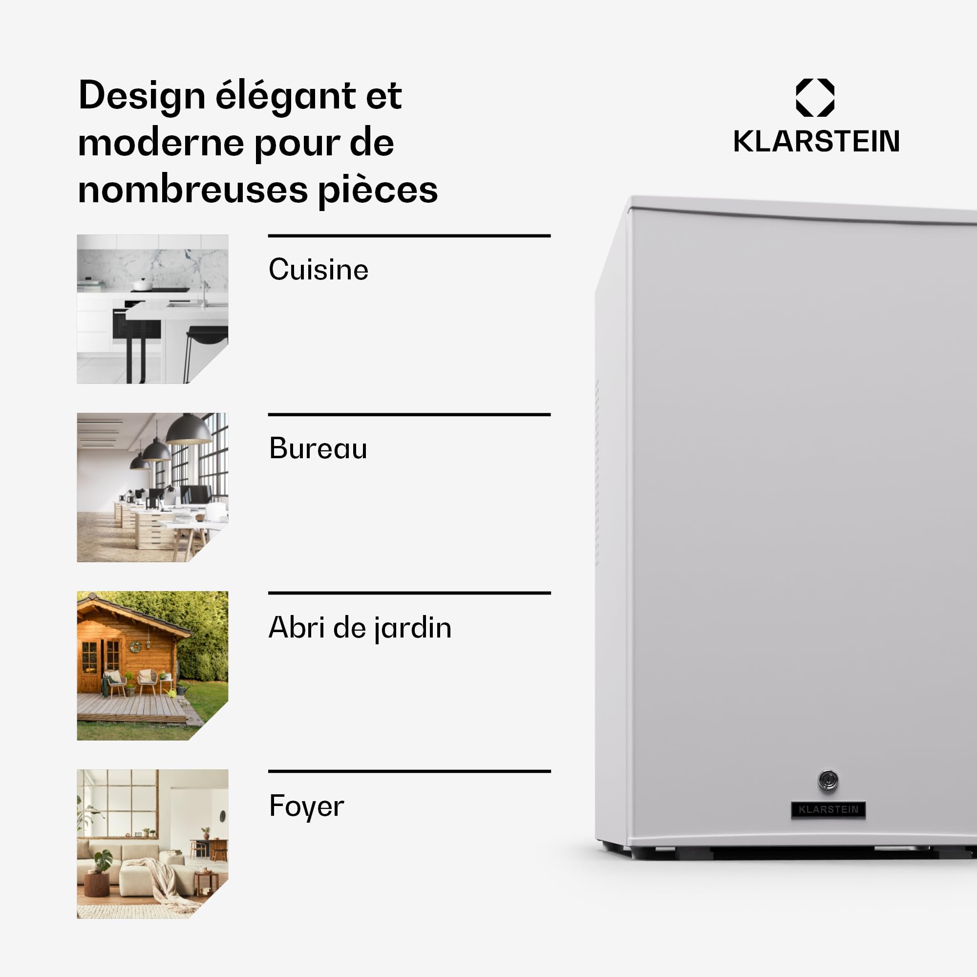 Klarstein réfrigérateur, mini-réfrigérateur avec porte vitrée, 68 L pour boissons, snacks et cosmétiques, petit et silencieux, clayettes réglables, petit pour soins de la peau