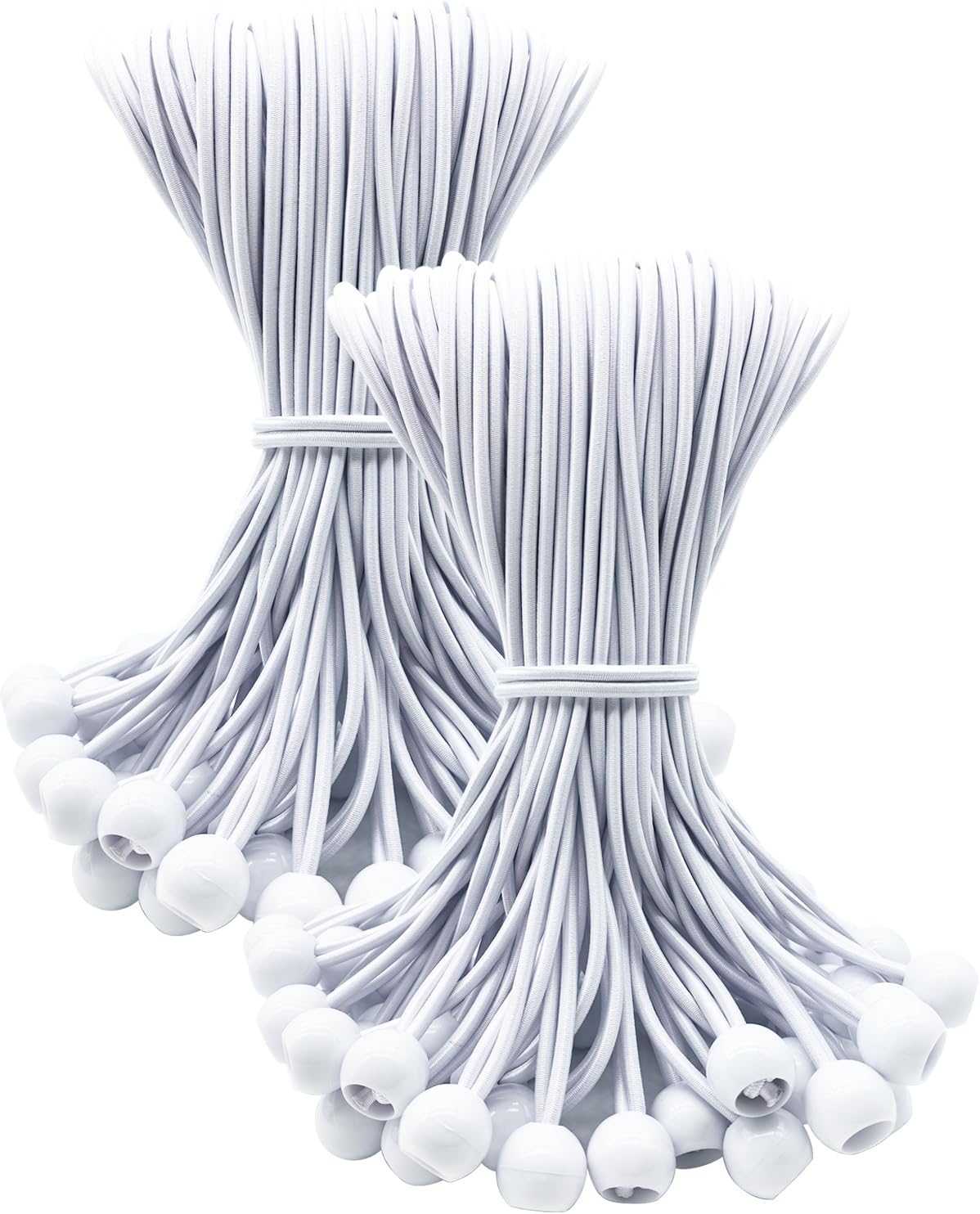 Ball Bungee Cords 6 Inch - 50 Pcs Small Bungee Cords with Balls, Mini Bungee Balls Heavy Duty Outdoor for Tarp, Canopy, Camping, Tent Poles (Black)