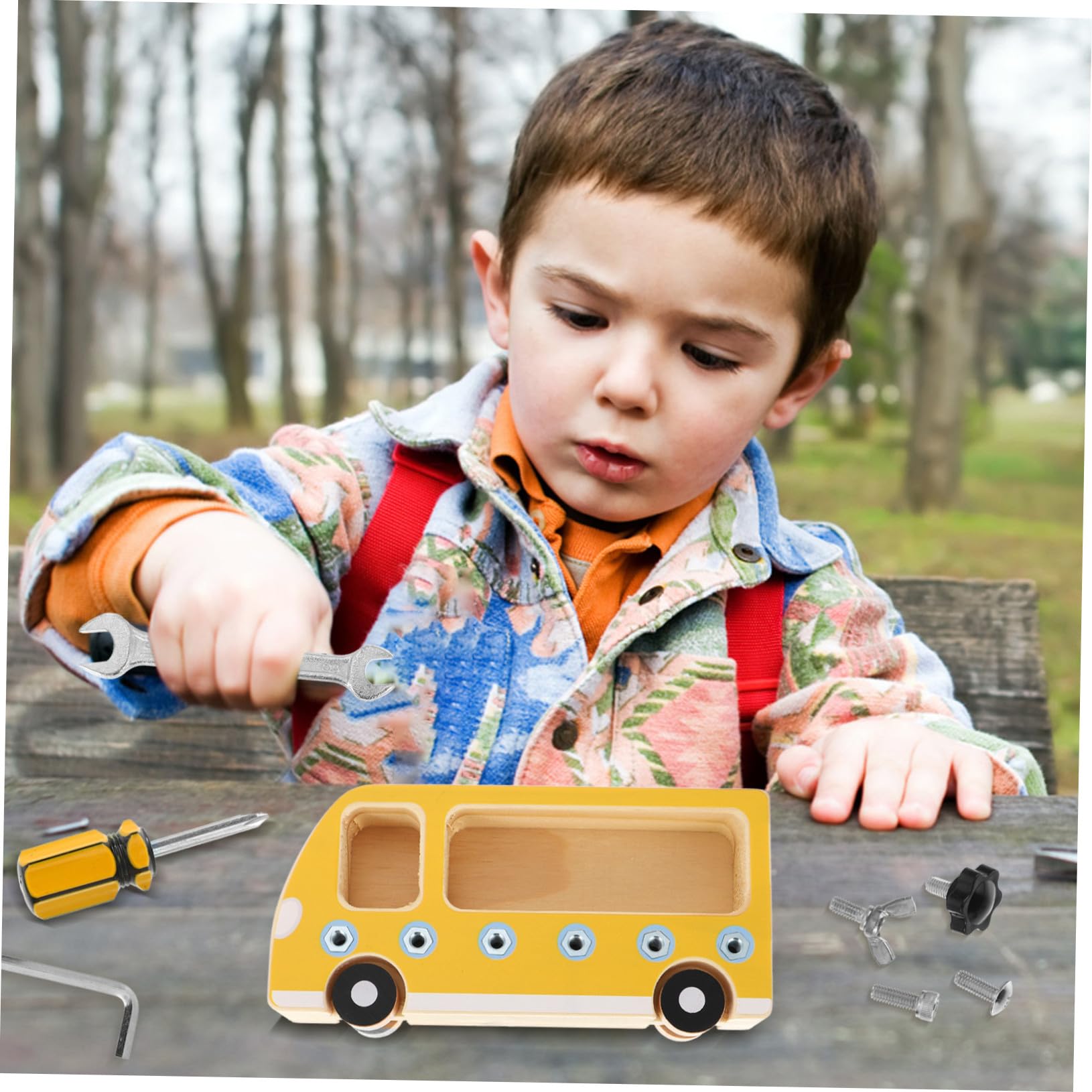 Tablero Montessori de Madera para Educativo de Tuercas y Tornillos Juguete Cognitivo Temprano y Portátil para Interior y Exterior Estimula Habilidades y Aprendizaje Infantil