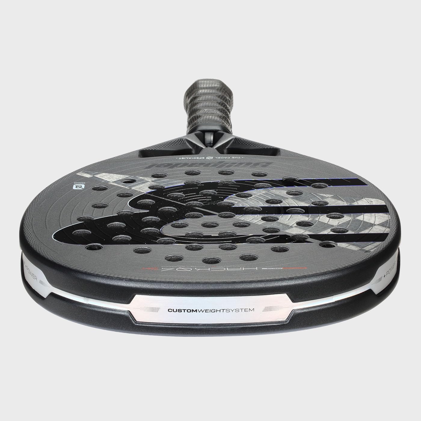BULLPADEL Padel Racket HACK 04 Hybrid 2026 | Hybrid Pala Padel for Control & Counterattacks | Aluminized A-18K Face, Multieva, Tricore Stability | Air React Channel, Ease Vibe Comfort, Custom Weight