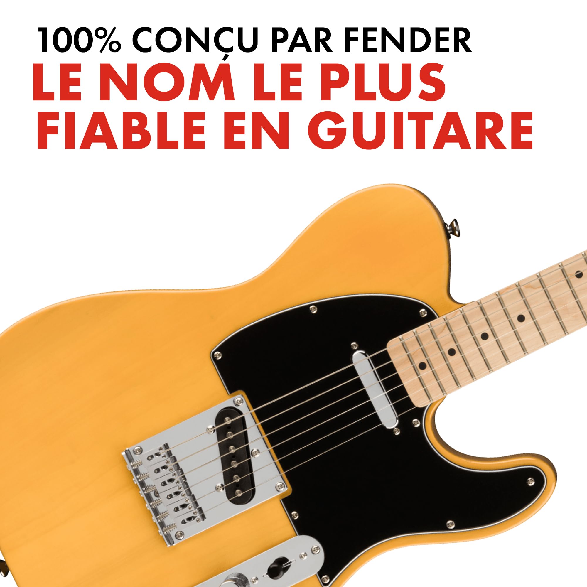 Squier by Fender Affinity Series Telecaster, Guitare Electrique, Touche en Erable, Plaque de Protection Noire, 3 Couleurs Tonalités Marron, Inclus des Cours Virtuels Gratuits sur Fender Play