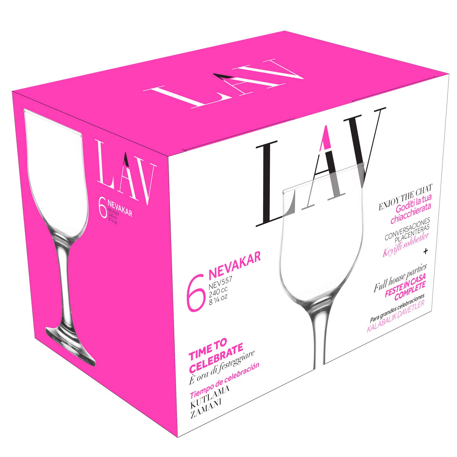 LAV Nevakar Wine Glasses - Set of 6 -7