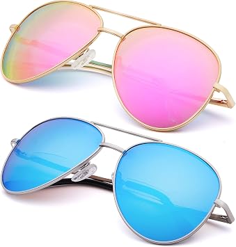 EYEGUARD 2 Pack Bifocal Reading Sunglasses for Women and Men UV400 Protection Classic Aviator Sun Readers 1.5