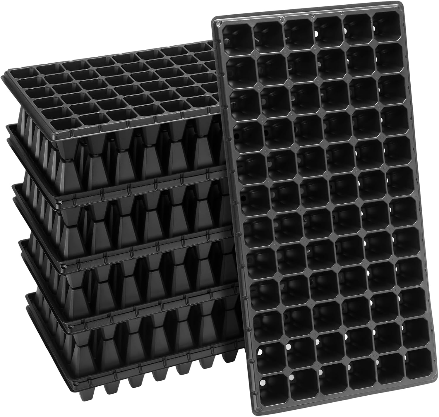 Apipi Seed Starter Tray Fits 1020 Growing Trays - 10 Pcs 72 Cell Reusable Seedling Nursery Trays, Thick Gardening Germination Trays with Drain Holes for Plant Seeds Propagation