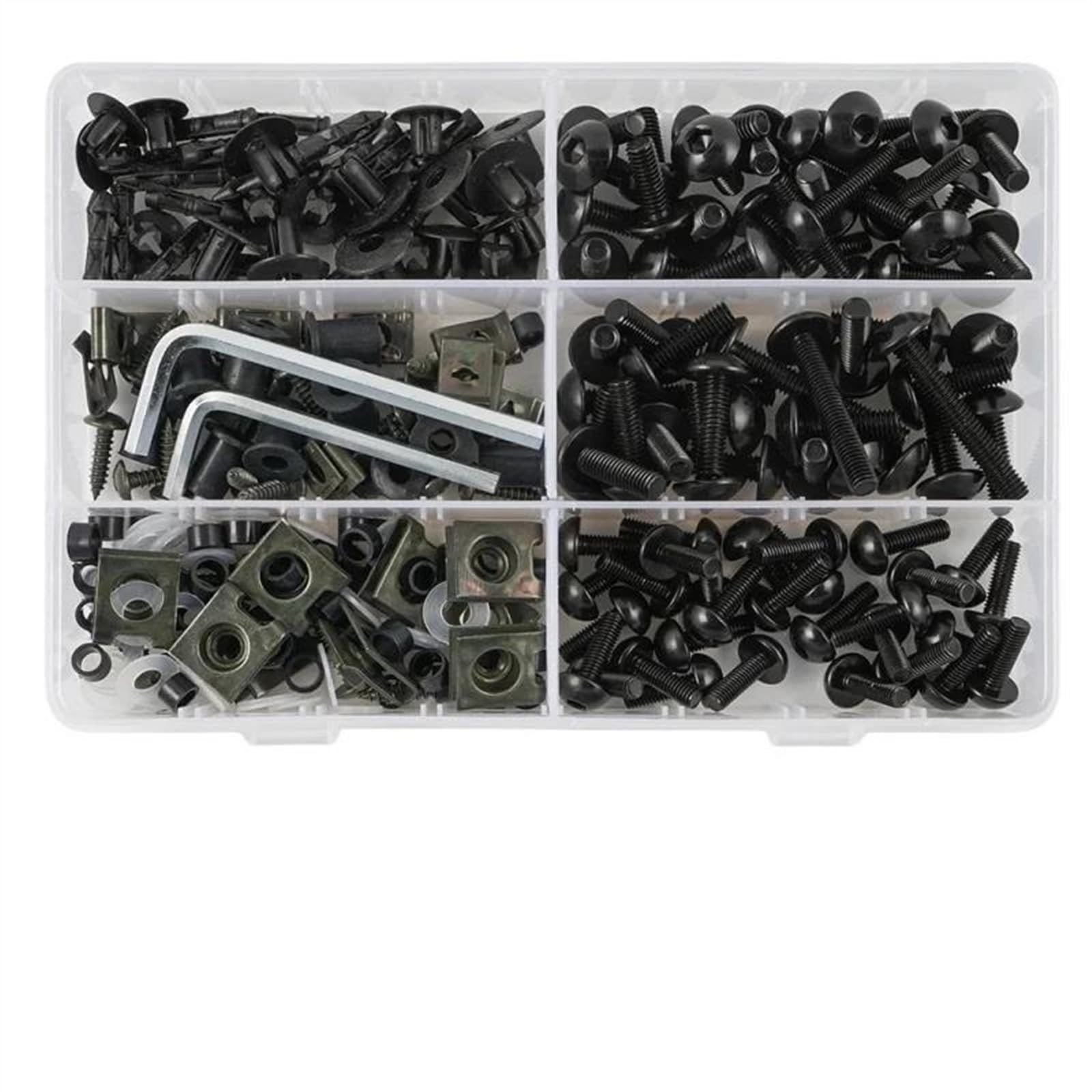 Moto Kit Carena Corpo Viti Dado Per YZF R1 R3 R6 R6S R25 FZ1 FZ6 FZ8 MT07 MT09 FZ07 FZ09 Per Tracer FZR 600 750R elementi fissaggio assortiti(Nero)