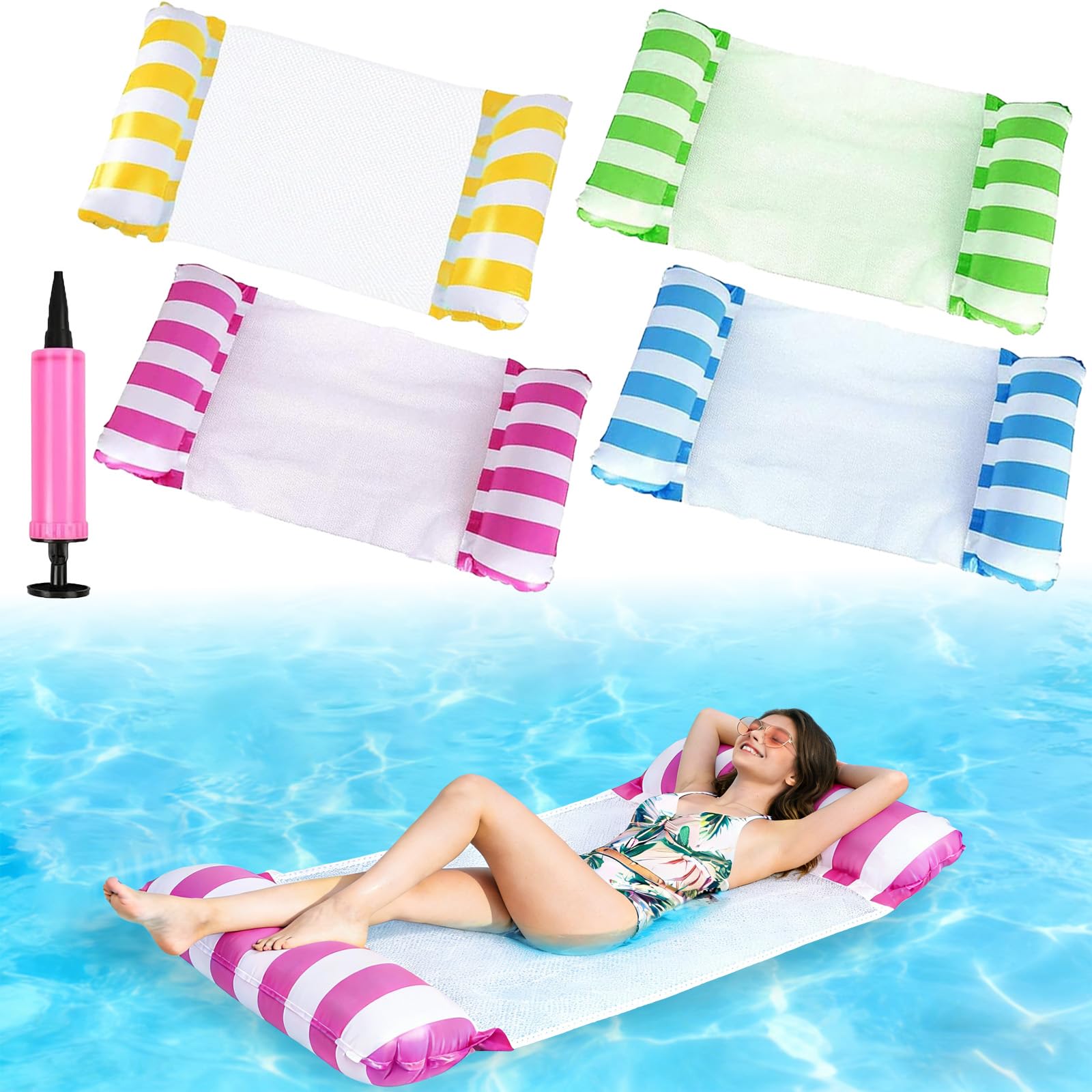 Hamac à eau gonflable 4 in 1 multi-usage pour adulte et piscine - 8