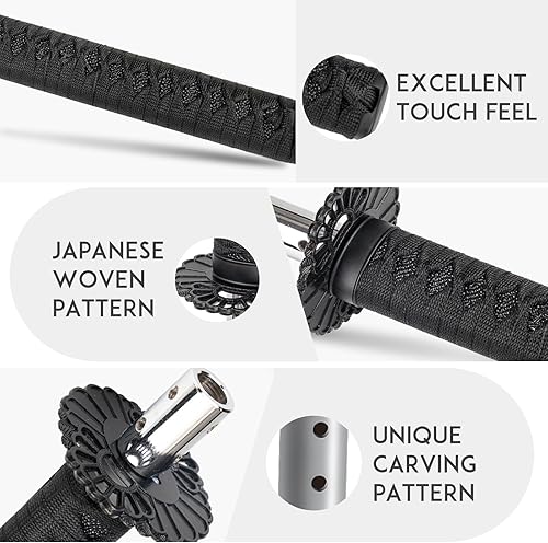 Miniatura 4 de Katana - Pomo para palanca de cambios Samurai, ajuste universal para autos manuales con adaptadores, color negro (10.2 in)