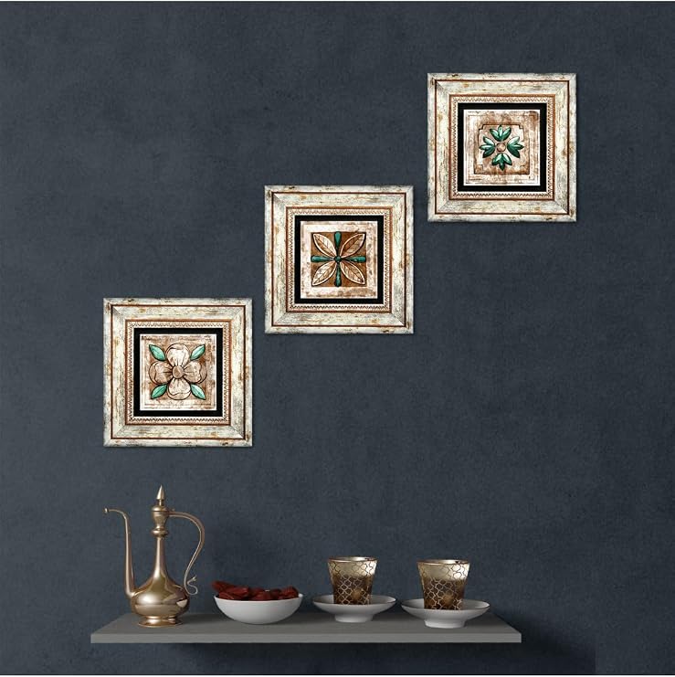 Pinecone Stone Fas Desenli Vintage Taş Duvar Tablosu - Çerçeveli Taş Tablo - Dekoratif Duvar Sanatı - Modern Ev ve Ofis Duvar Dekoru T3-199