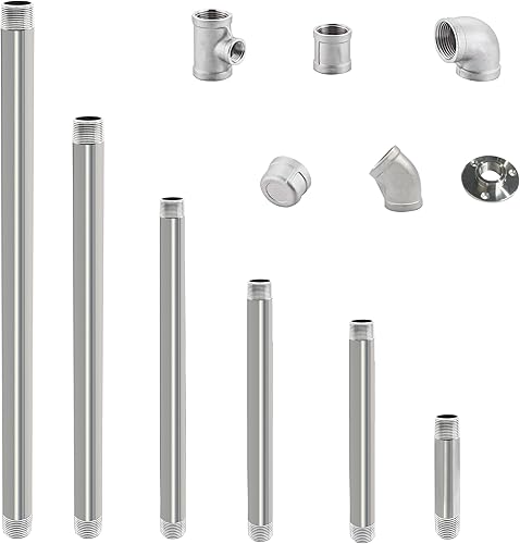 Miniatura 4 de GeilSpace Brida de piso de acero inoxidable, montaje de brida de tubería 304 para fontanería, uso industrial, muebles de bricolaje - accesorios de