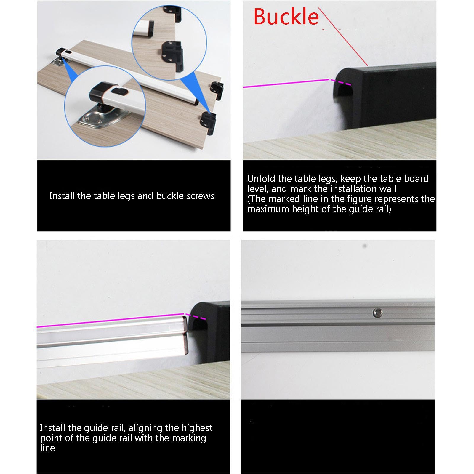 teleskopisch RV-Klapptischbein mit Gleitschiene für Wohnmobile, Wohnwagen, , Reisen, Tragbar Verstellbare Tischhalterung aus Verdickter Aluminiumlegierung, Tischbeine+50cm Dia (ohne Tabelle),Silver