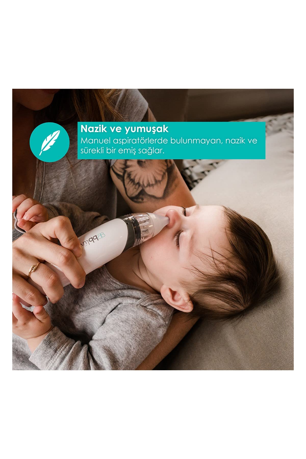 Bblüv - Rinö Pro - Aspiratore Nasale Ricaricabile Per Neonati, Silicone Morbido, Serbatoio Impermeabile, Dalla Nascita
