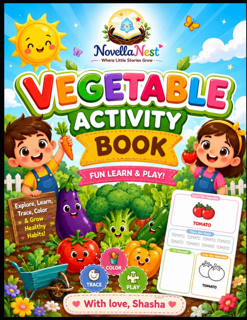 Vegetable Activity Book: Vegetable fun time for preschoolers