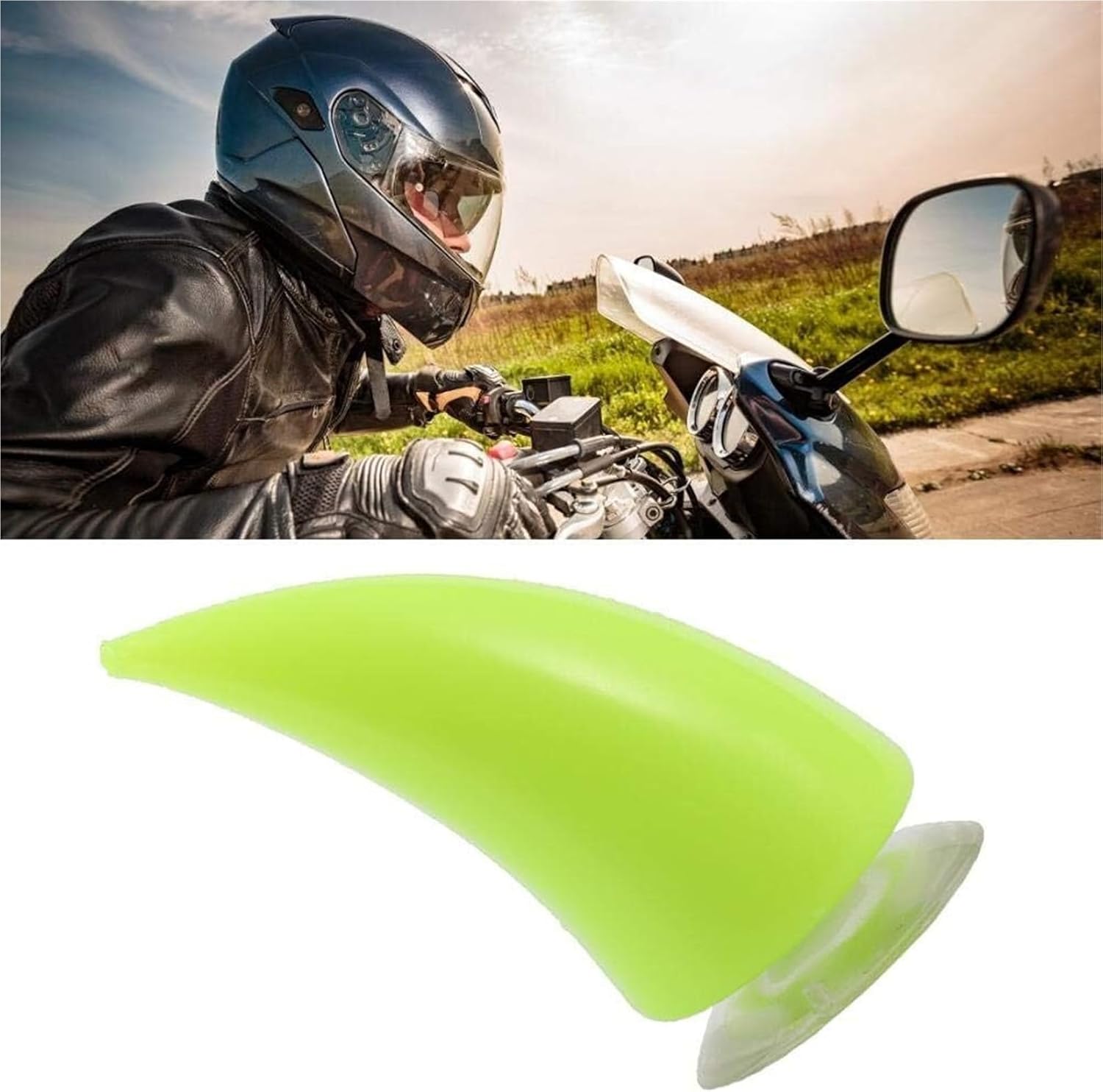 2pcs Devil Horn Motorcycle Helmet Decor, Green Sucker-Mount Demon Horns for Helmets, Universal Fit Durability Helmet Accessories, Eye-Catching Biker Embellishment