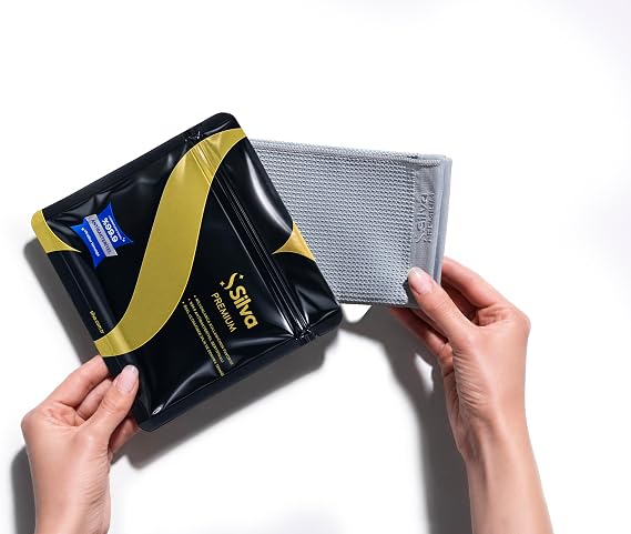 Silva Premium Mikrofiber Banyo Bezi 40 x 40 cm - Tüy ve İz Bırakmaz, Suyu Hızla Emer, Fayans, Ayna, Cam ve Duşakabin İçin, Yumuşak ve Uzun Ömürlü, Gri